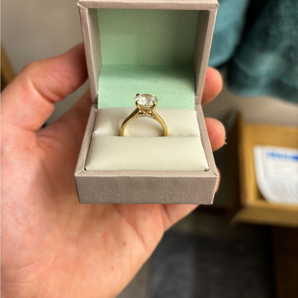 2.8 carat lab grown engagement ring
